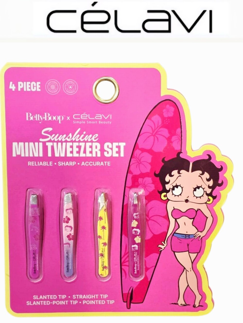 Celavi x Betty Boop Sunshine Mini Tweezer Set Of 4